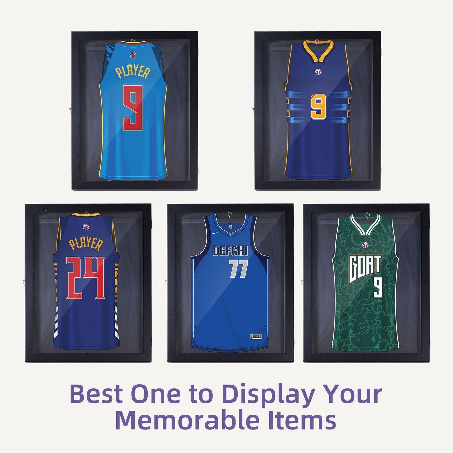 Jersey Display Frame Case, Acrylic Sports Shirt Shadow Box for Basketball Football Baseball, 28" x 35", Black at Gallery Canada