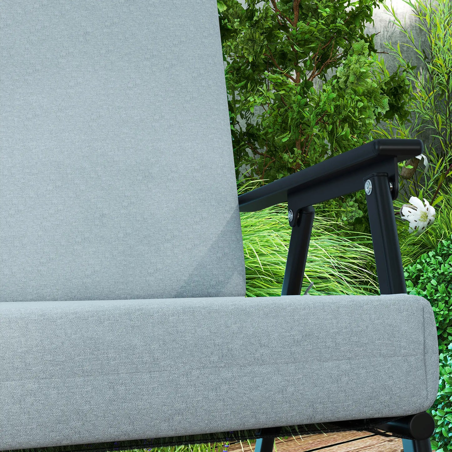 Outdoor Cushions Set of 2, Seat Cushions with Back, Fade-Resistant, Light Grey Patio Chair Cushions at Gallery Canada