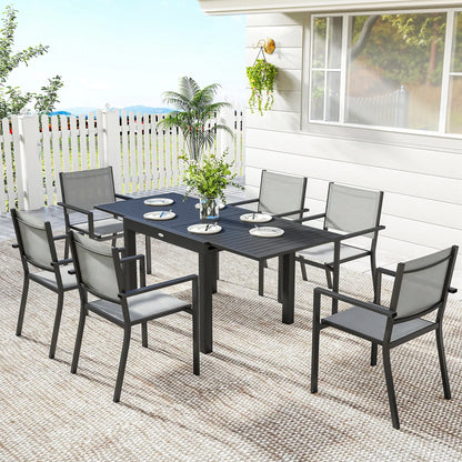 7-Piece Outdoor Dining Set, Aluminum Patio Table And Chairs For 6 Outdoor Dining Sets at Gallery Canada