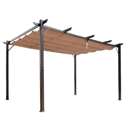 10' x 13' Aluminum Pergola, Outdoor Garden Gazebo, Brown Pergolas at Gallery Canada