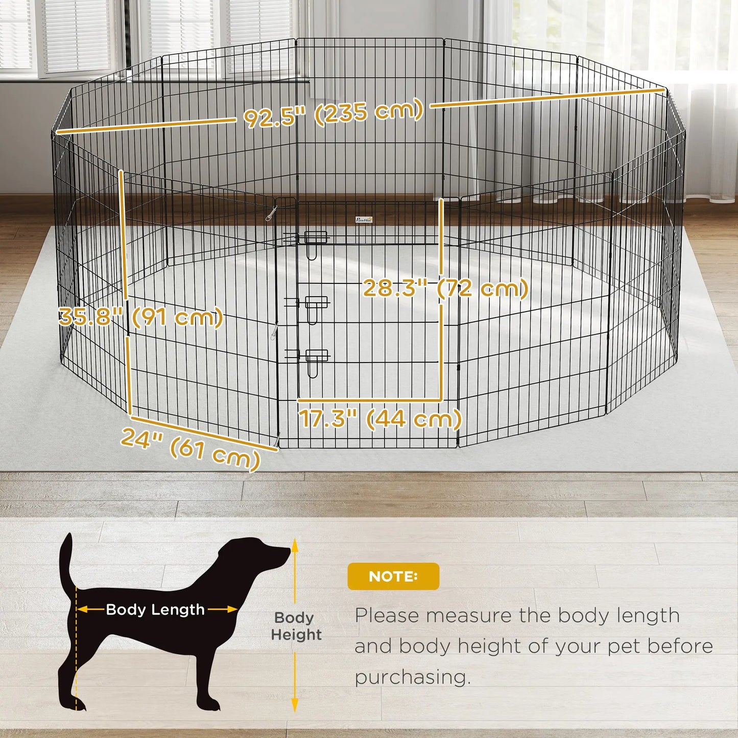 36 Inch Foldable Metal Pet Playpen, Dog Kennel Cage, 12 Panels Dog PlayPens at Gallery Canada