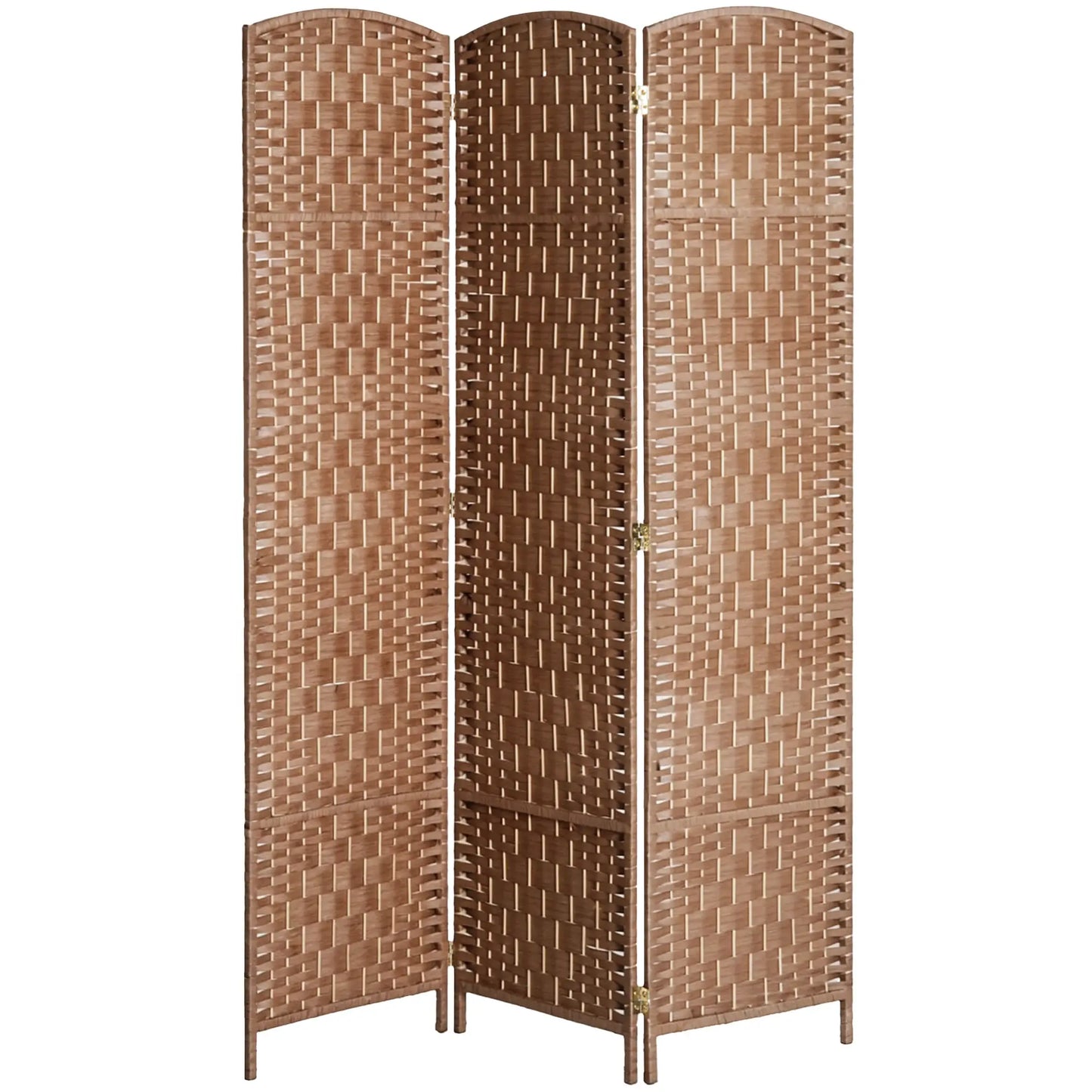 6ft Folding Room Divider, 3 Panel Wooden Frame, Natural Room Dividers Natural at Gallery Canada