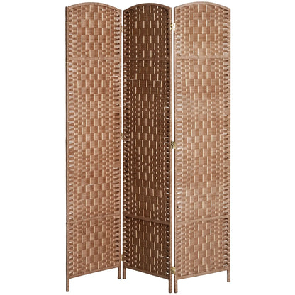 6ft Folding Room Divider, 3 Panel Wooden Frame, Natural Room Dividers Natural at Gallery Canada