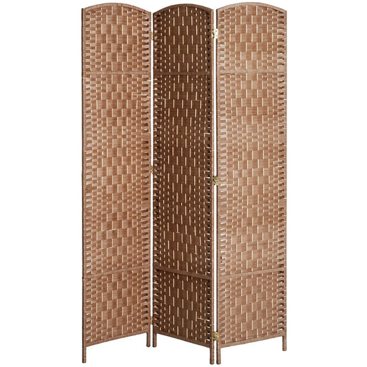 6ft Folding Room Divider, 3 Panel Wooden Frame, Natural Room Dividers Natural at Gallery Canada