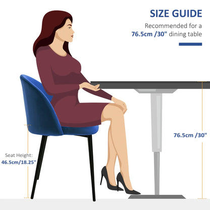 Modern Dining Chairs, Mid-Back Velvet Upholstery, Set of 4, Dark Blue Bar Stools at Gallery Canada