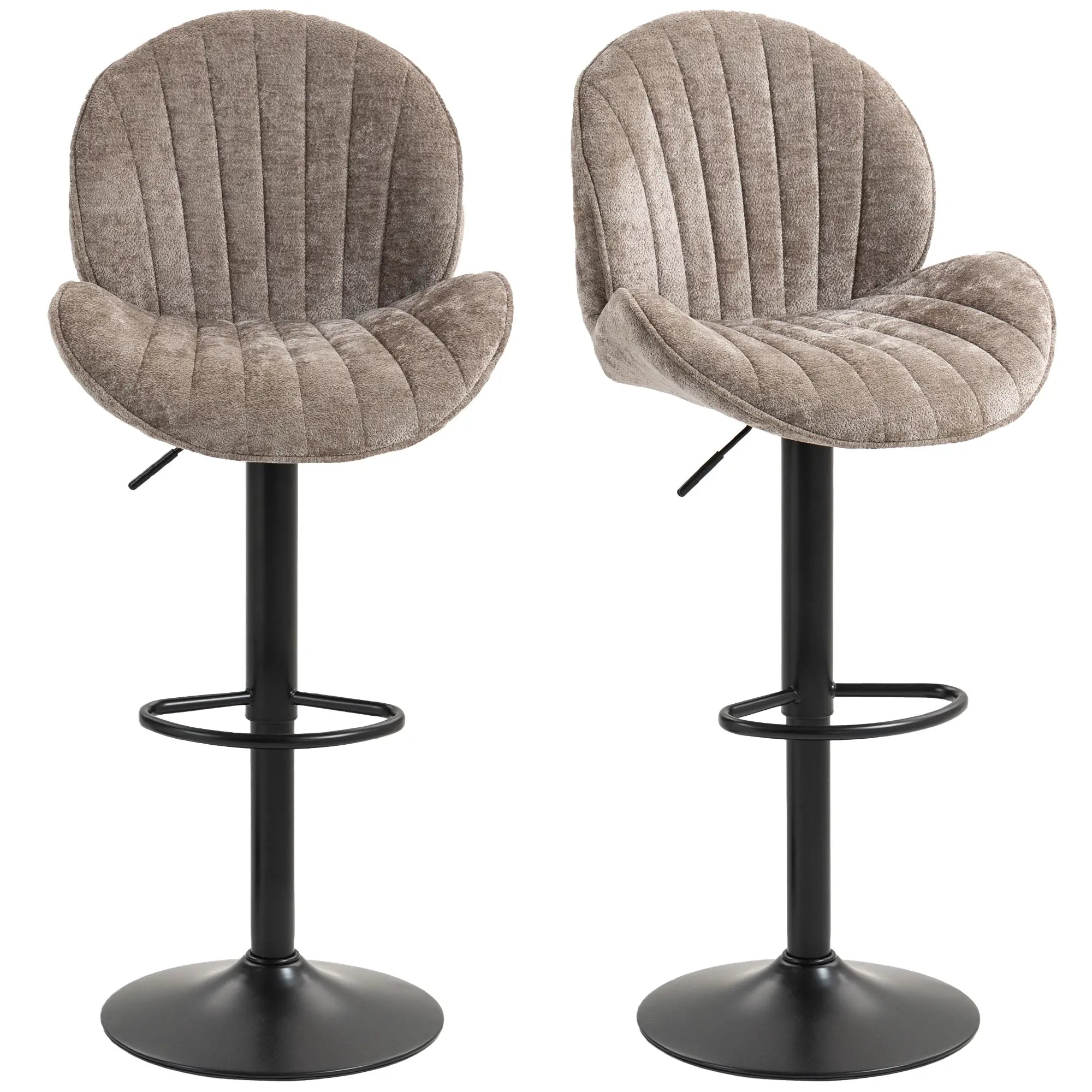 Swivel Bar Stools Set Of 2, Adjustable Height, Brown Bar Stools at Gallery Canada
