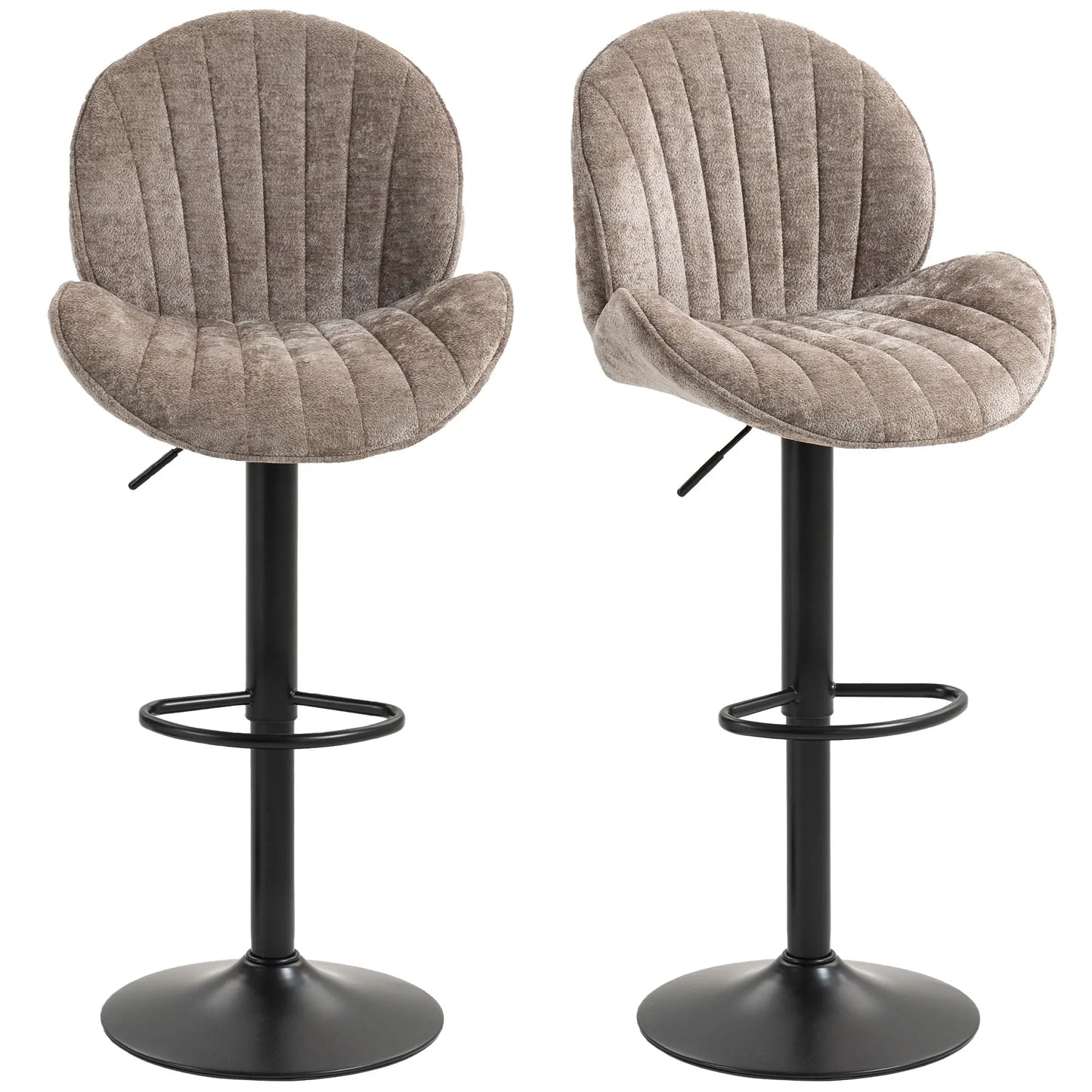 Swivel Bar Stools Set Of 2, Adjustable Height, Brown Bar Stools at Gallery Canada