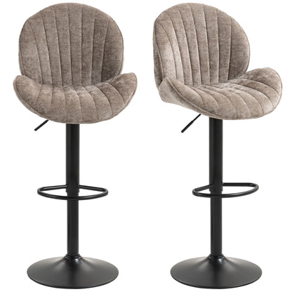 Swivel Bar Stools Set Of 2, Adjustable Height, Brown Bar Stools at Gallery Canada