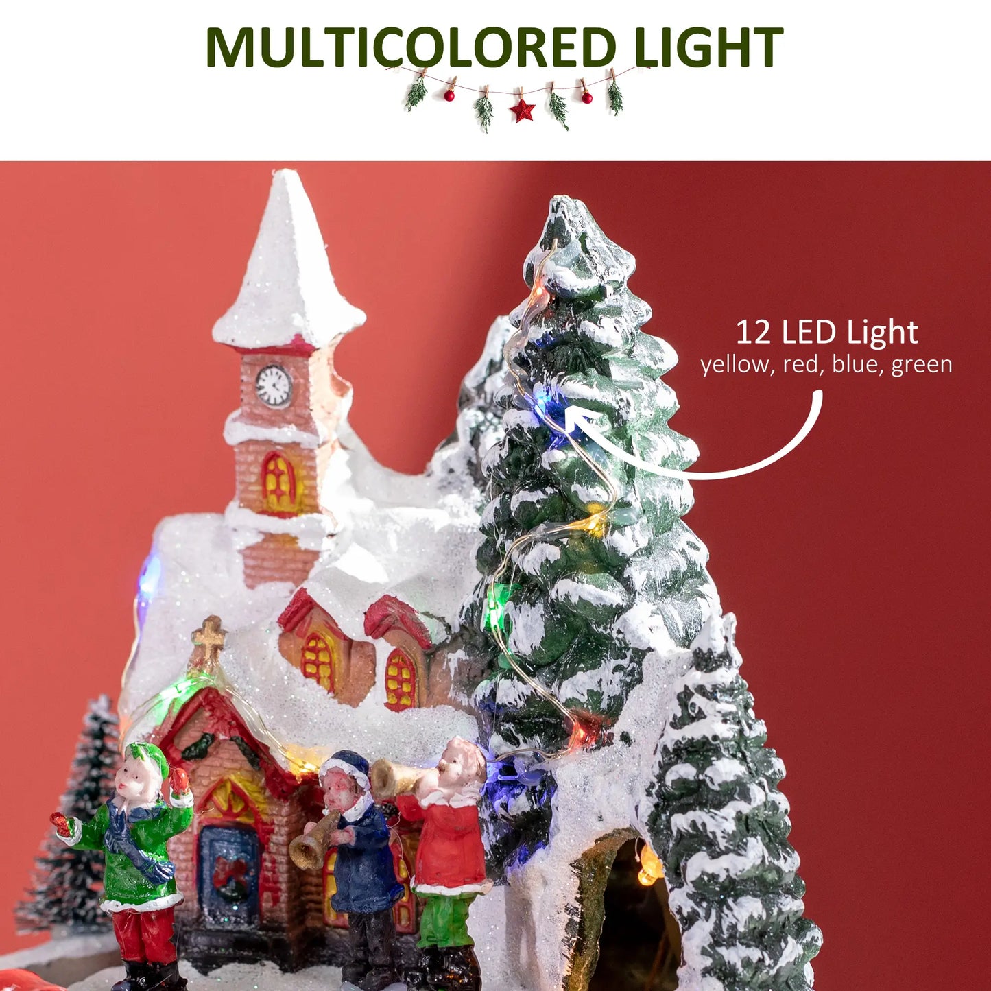 Desktop Christmas Village Houses, Rotating Train, Battery Operated, Multicolored Christmas Village Houses at Gallery Canada