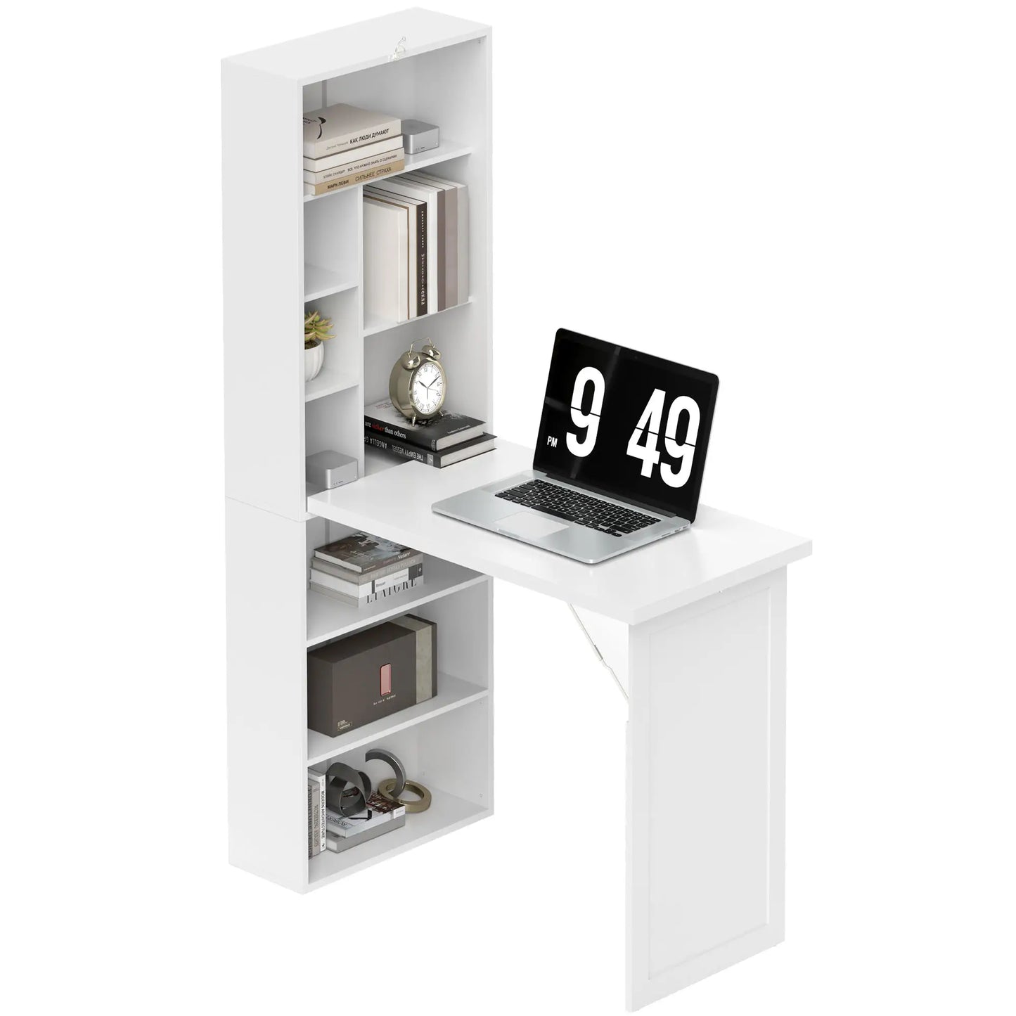 Fold Out Convertible Office Desk, Wall Mount Computer Desk, White Computer Desks White at Gallery Canada