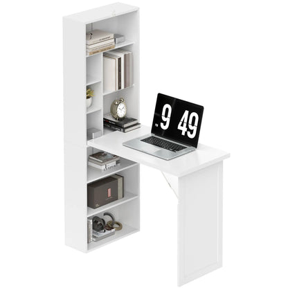 Fold Out Convertible Office Desk, Wall Mount Computer Desk, White Computer Desks White at Gallery Canada