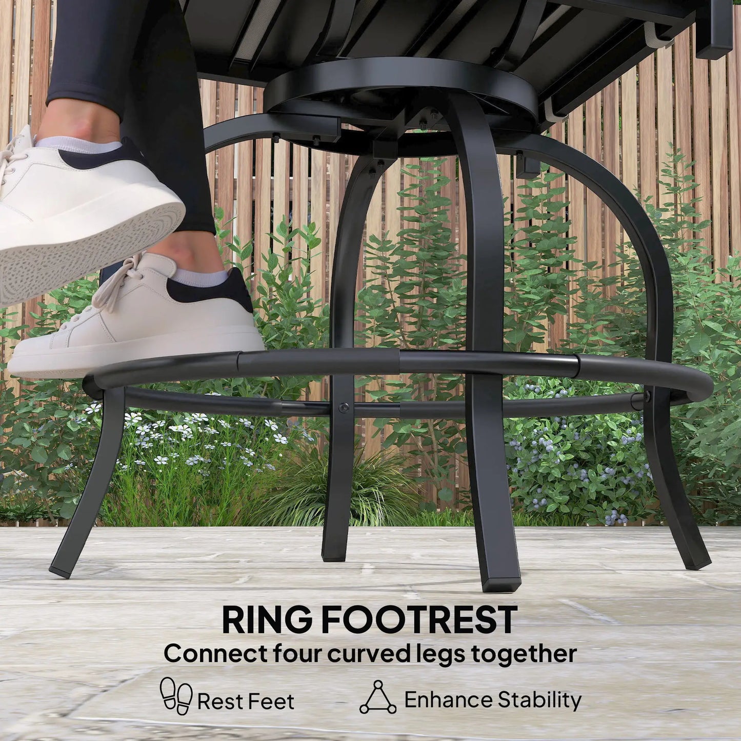 Outdoor Bar Stools Set of 2, Swivel Patio Chairs with Cushion