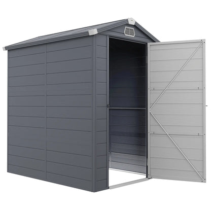 4.5' x 6' Plastic Storage Shed, Latch Door, Vents, Light Grey Sheds at Gallery Canada