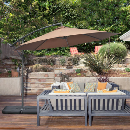 9.6ft Offset Patio Umbrella, Hanging Parasol, Crank, Base Cantilever Umbrellas at Gallery Canada