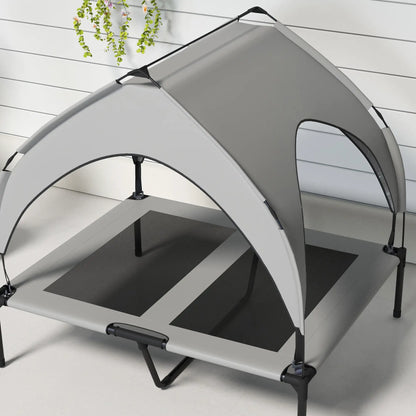 Raised Dog Bed, Cooling Cot with Canopy, Washable Mesh, Medium Large, Light Grey Elevated Dog Beds at Gallery Canada