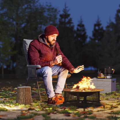 5-Level Reclining Camping Chair, Adjustable High Back, Side Pockets, Compact Picnic Tables & Camping Chairs at Gallery Canada