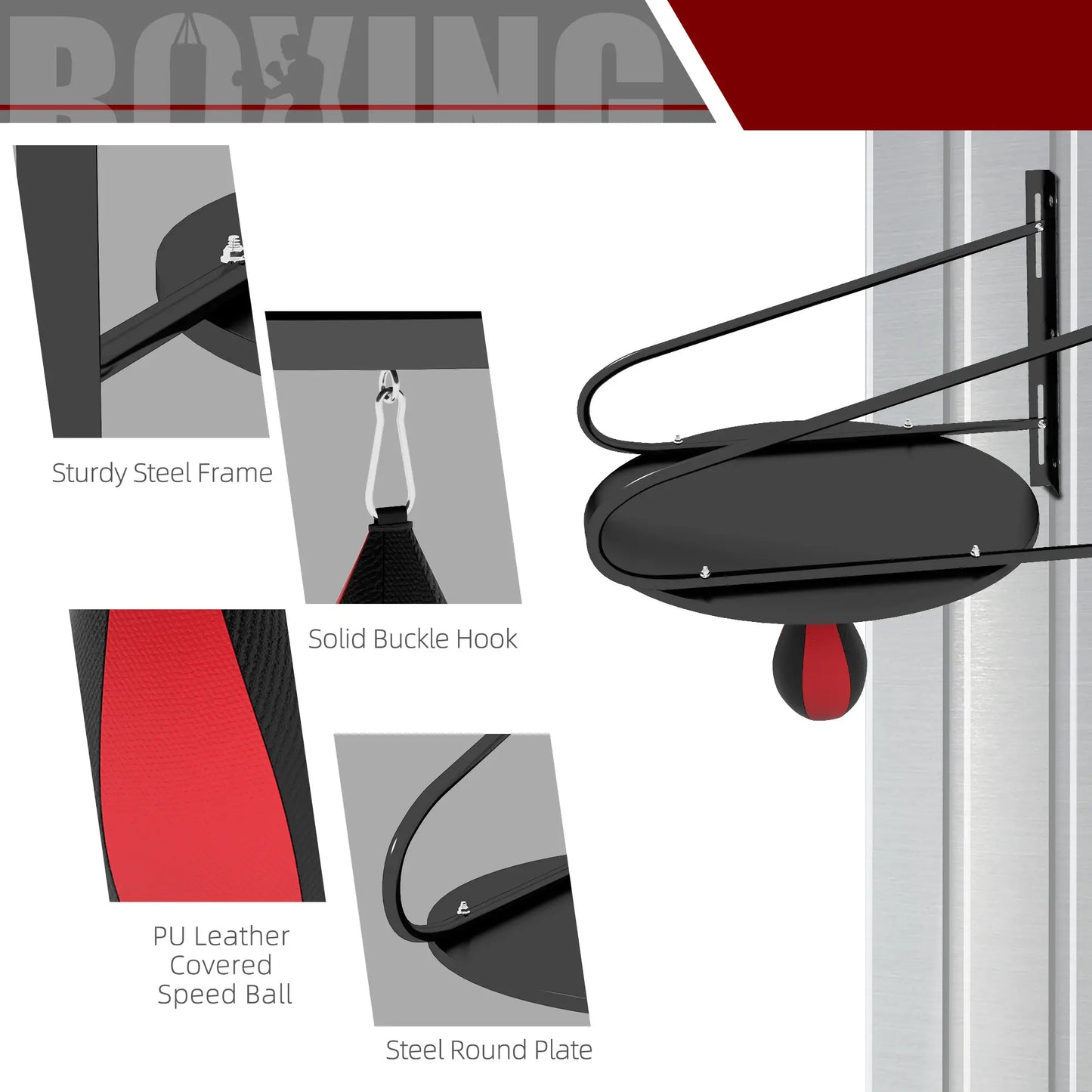 Wall Mounted Speed Bag Boxing Platform, Adjustable Height Strength Training Equipment at Gallery Canada
