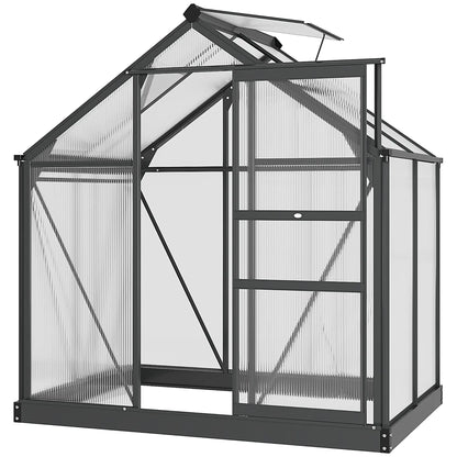 Greenhouse Garden, PC Board with Sliding Door, 6.2' x 4.3' x 6.6', Grey Walk In Greenhouses at Gallery Canada