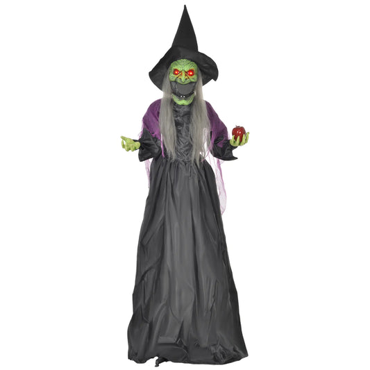 5.9' Life Size Animatronic Old Witch, Sound, Motion Activated, Light Up Eyes Halloween Decorations Purple, Black at Gallery Canada