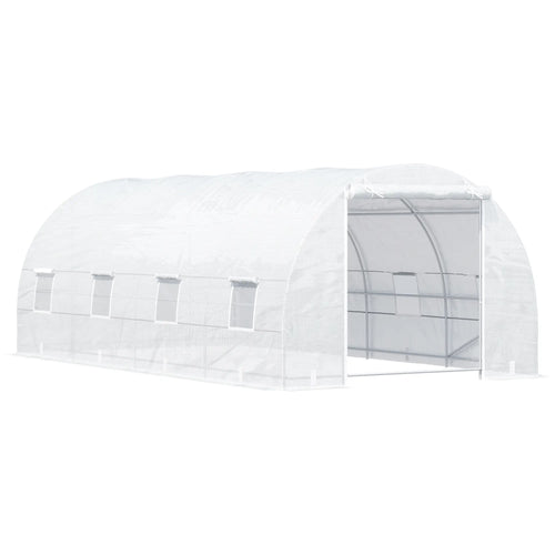 20x10x7ft Heavy Duty Walk-In Greenhouse, Outdoor Plant Grow House, White