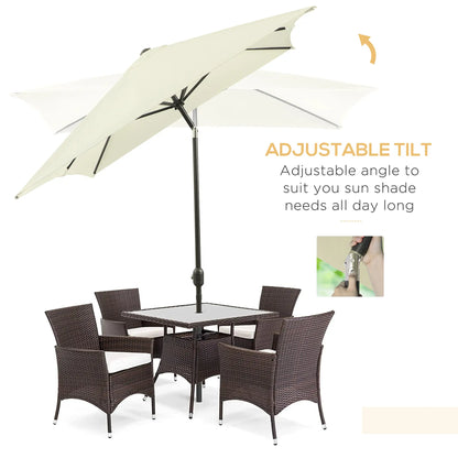 6.5x10ft Rectangle Aluminum Patio Umbrella, Outdoor Sunshade Canopy, Cream White Sun Umbrellas at Gallery Canada