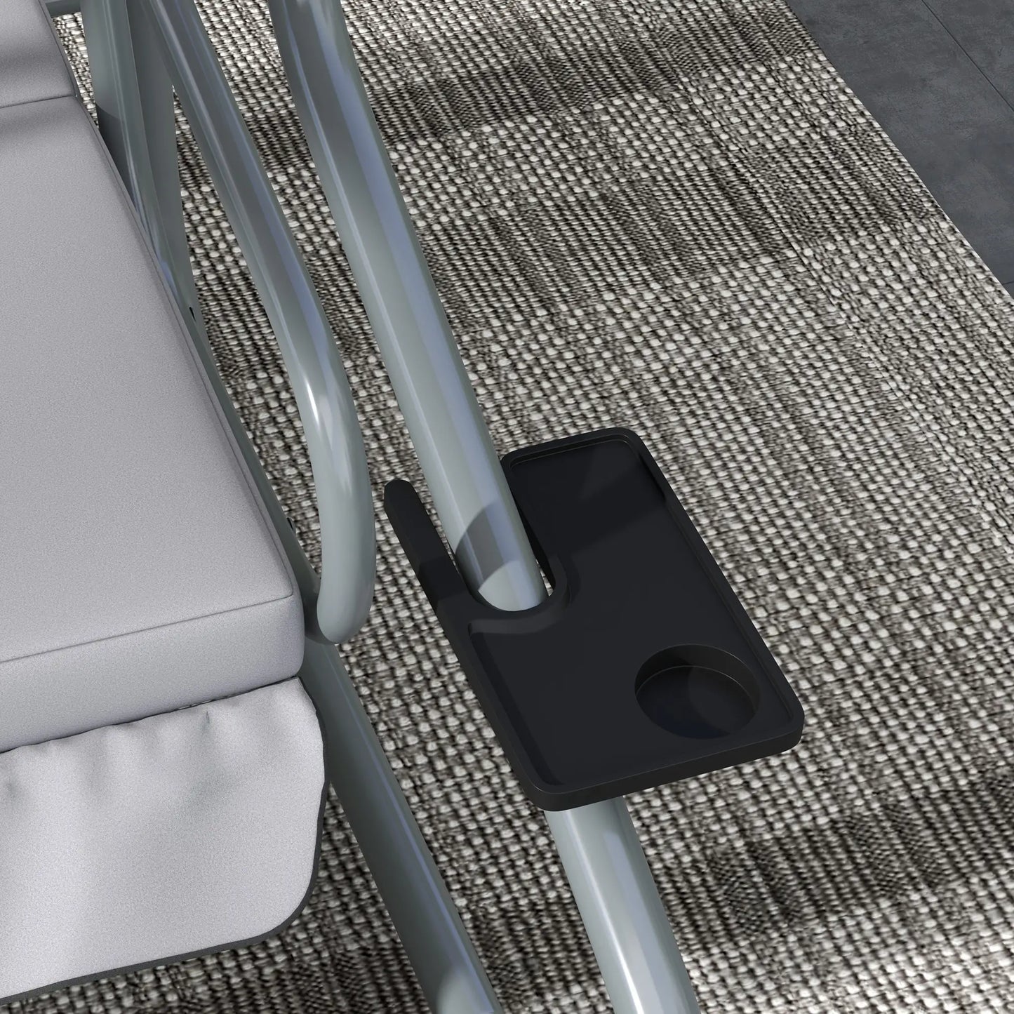 3-Seater Patio Swing Chair, Adjustable Canopy, 2 Pillows, Light Grey Porch Swings with Canopy at Gallery Canada