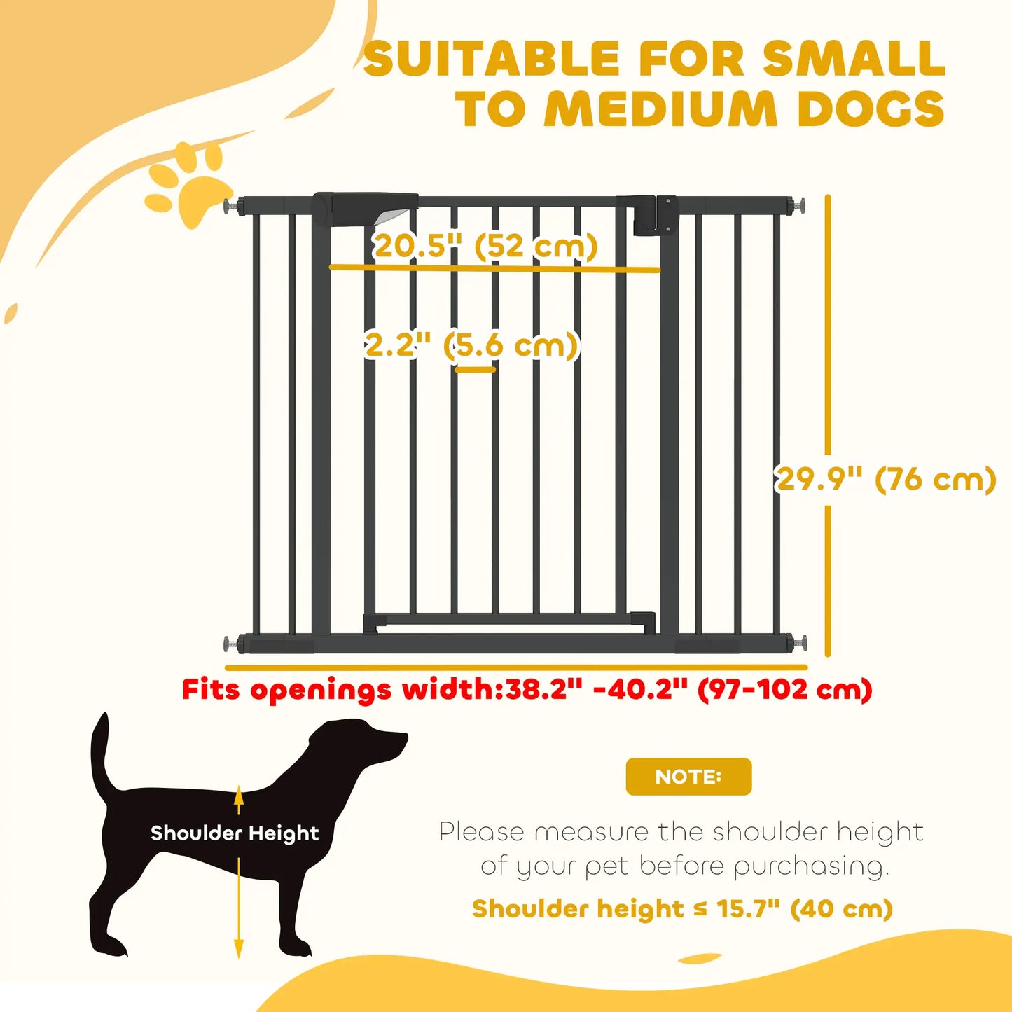 Baby Gate, Pet Safety Gate, 30"-41" Wide, Auto-Close, Black Pet Gates at Gallery Canada