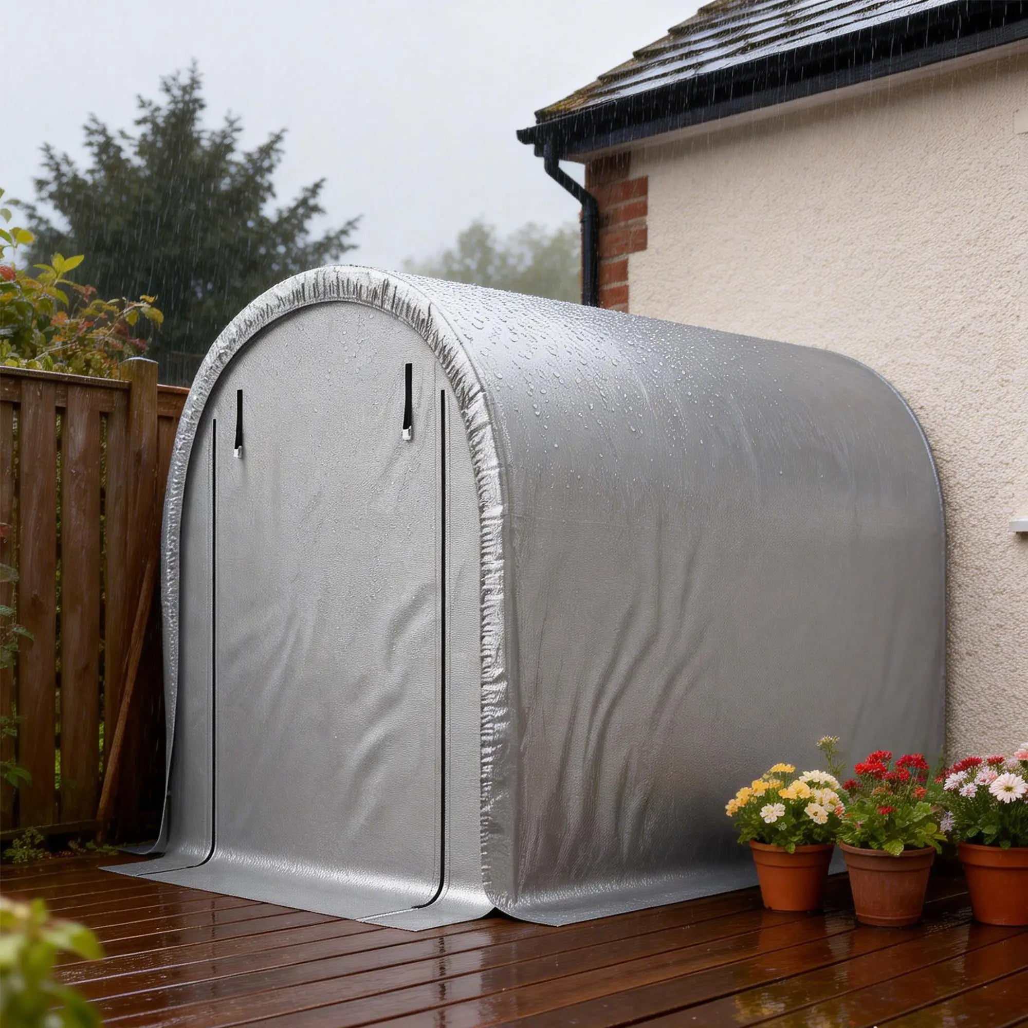 8' x 5' Portable Shed, Water-Resistant Bike Tent with Roll-up Zipper Door Portable Shed at Gallery Canada