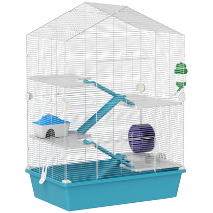 Large 5-Tier Hamster Cage, Small Animal House, Light Blue
