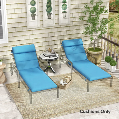Patio Chaise Lounge Chair Cushions, Set of 2, Turquoise Patio Chair Cushions at Gallery Canada