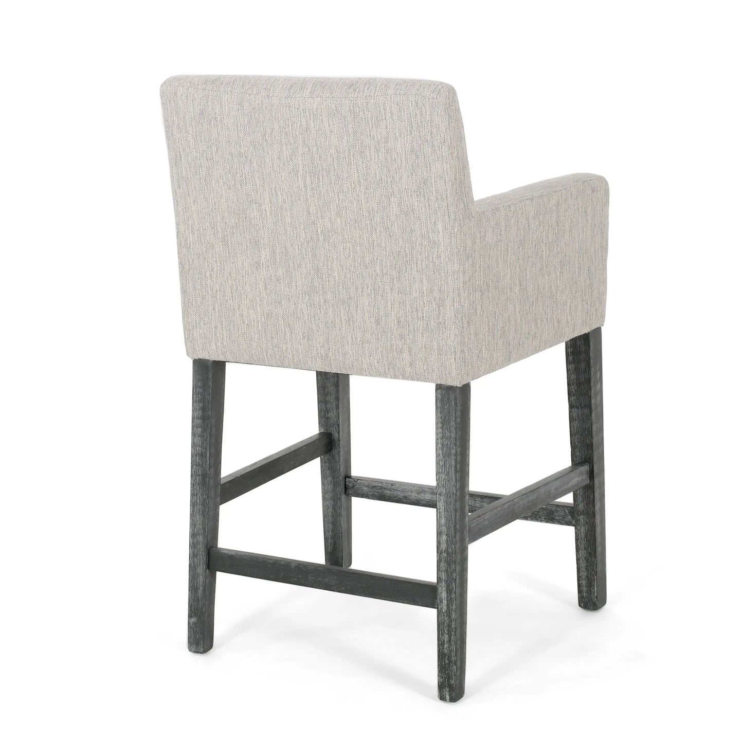 Upholstered Counter Stool, Rubberwood Frame, 24" L x 23" W x 39.5" H, Light Grey Bar Stools at Gallery Canada