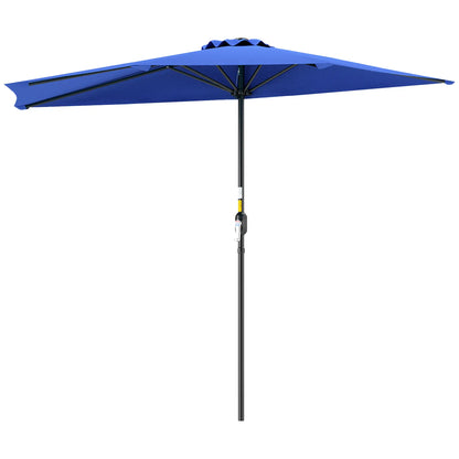 9ft Half Round Umbrella, Outdoor Patio Sun Shade, Deep Blue Half Round Umbrellas at Gallery Canada
