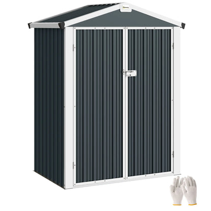 4.4' x 3' Metal Garden Shed, Outdoor Storage With Double Doors Sheds at Gallery Canada