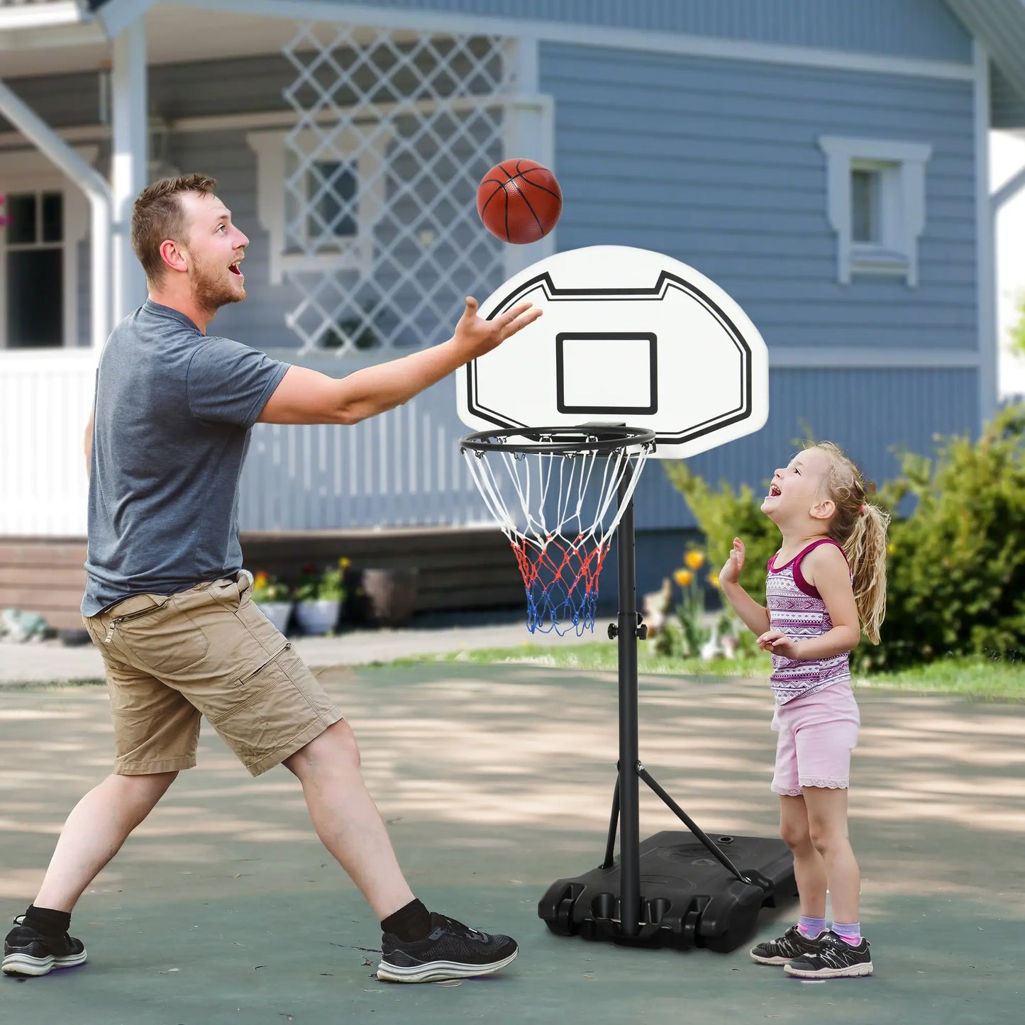 51"-64" Height Adjustable Basketball System, Portable with Wheels Basketball at Gallery Canada