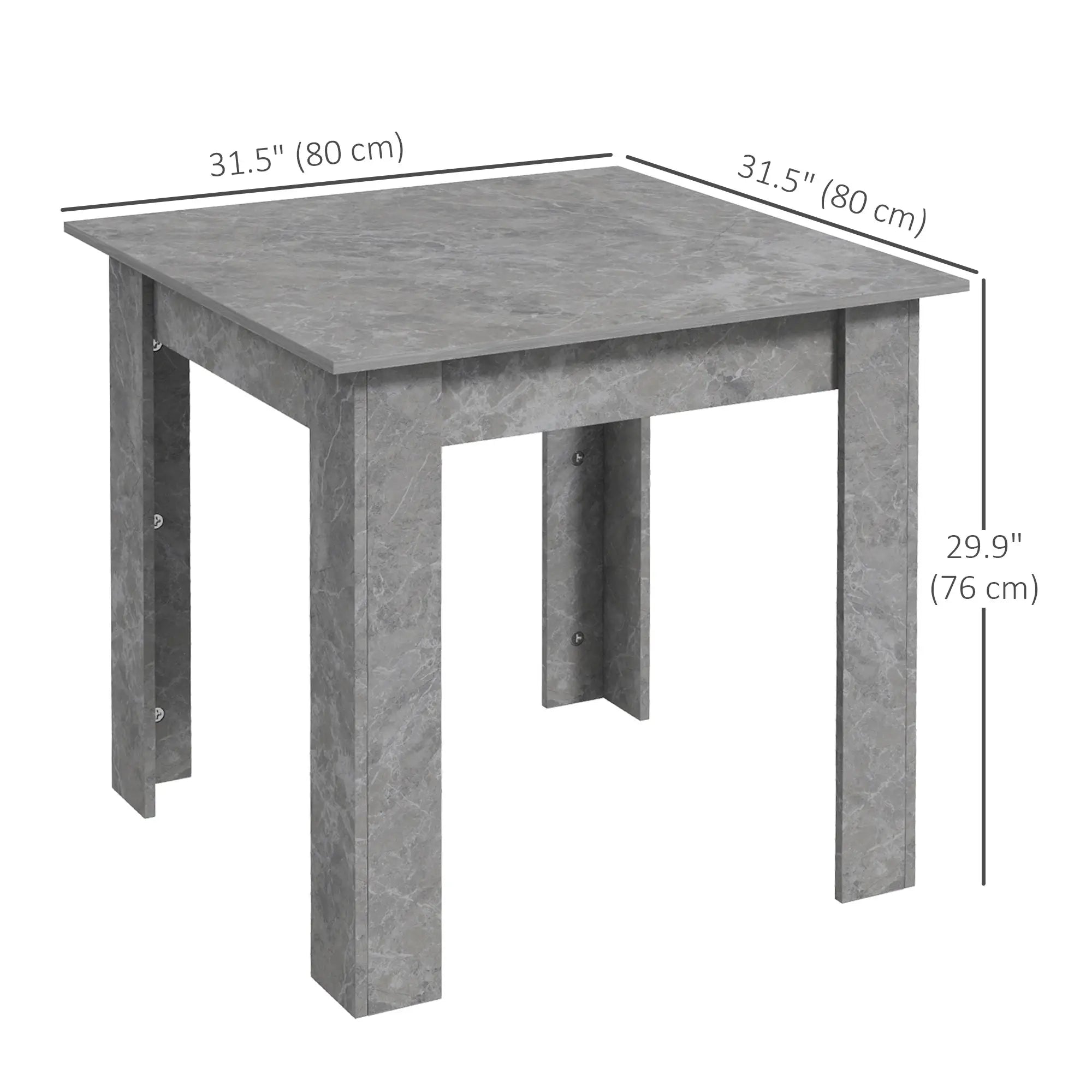 Square Dining Table, Modern Faux Cement Effect, Small Kitchen Table, Cement Grey Dining Tables at Gallery Canada