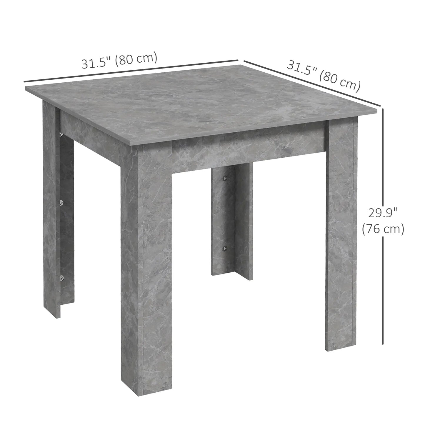 Square Dining Table, Modern Faux Cement Effect, Small Kitchen Table, Cement Grey Dining Tables at Gallery Canada