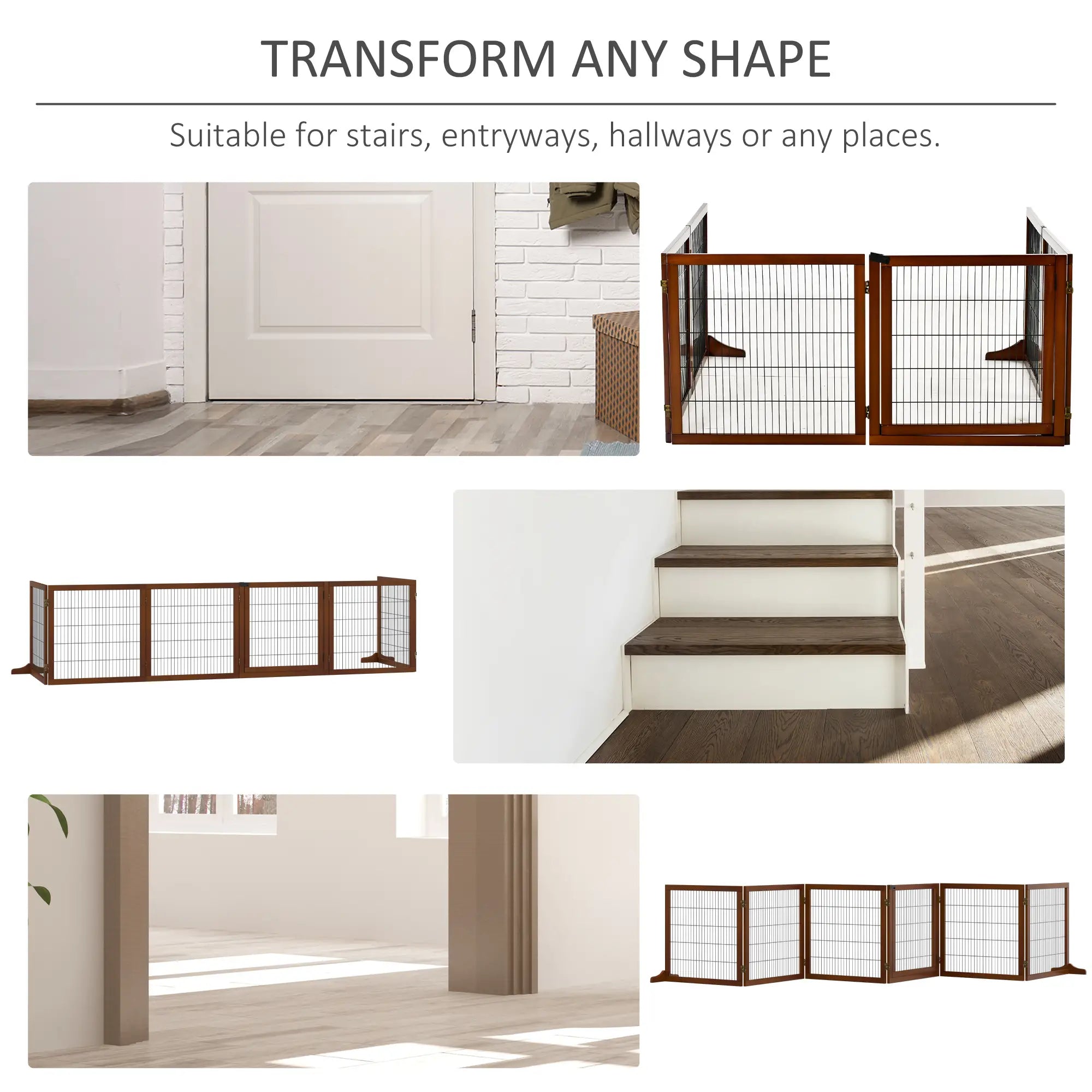 Wooden Pet Gate, Foldable Fence, 6 Panels, 2 Feet, Coffee Houses, Kennels & Pens at Gallery Canada