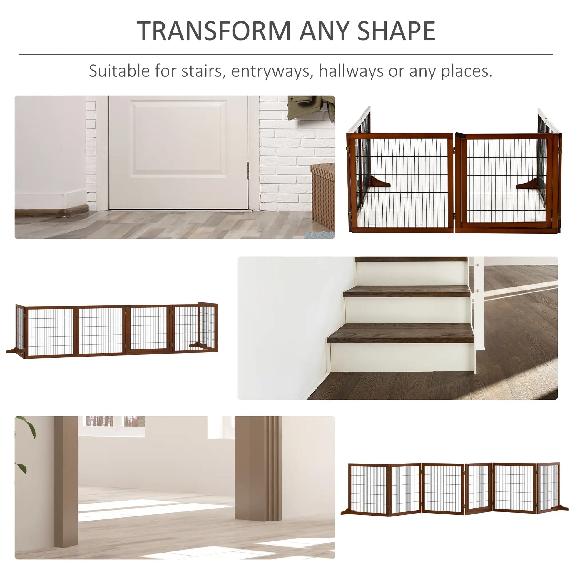 Wooden Pet Gate, Foldable Fence, 6 Panels, 2 Feet, Coffee Houses, Kennels & Pens at Gallery Canada