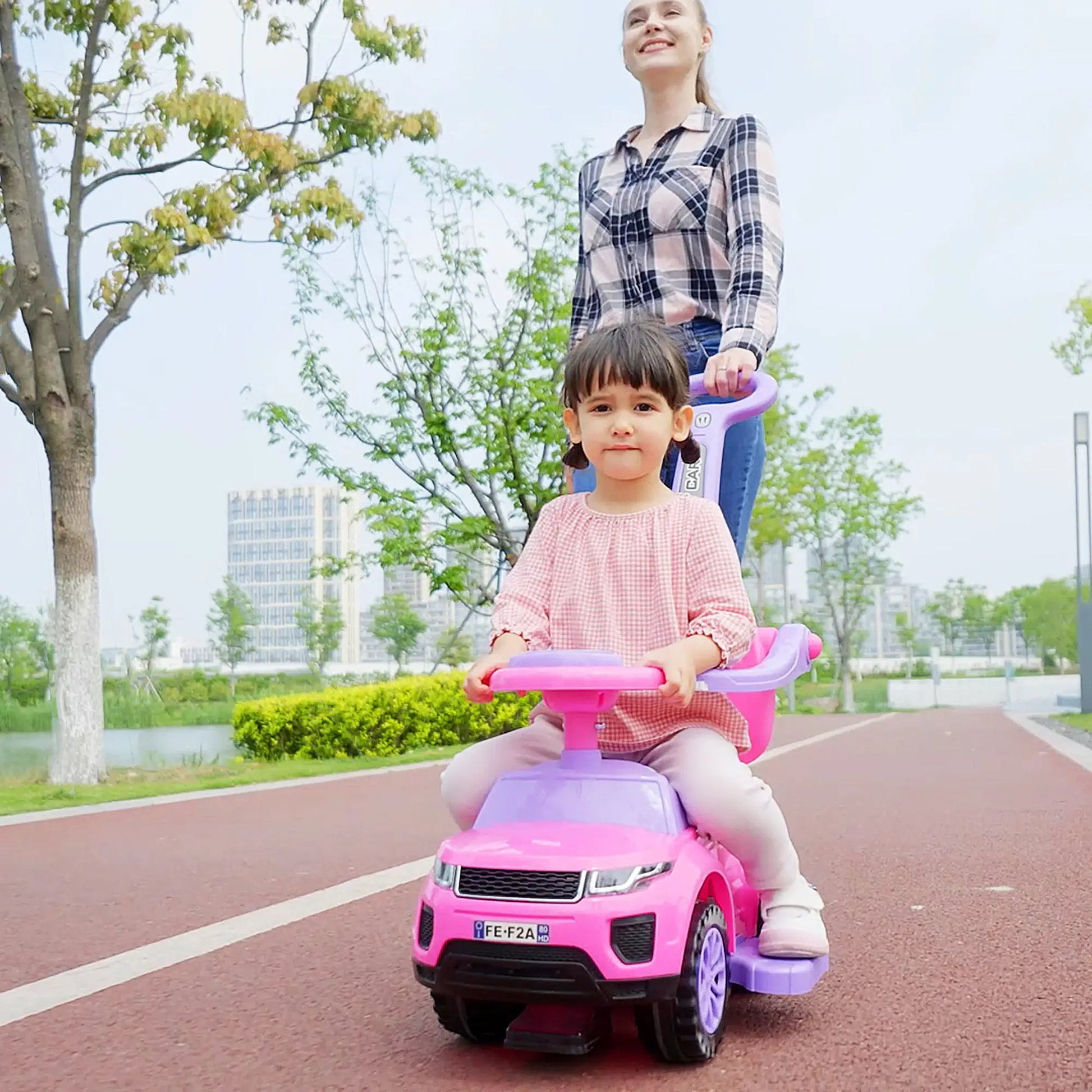 2 in 1 Kid Ride on Car, Push Stroller, 1-3 Years, Pink Push Cars for Toddlers at Gallery Canada
