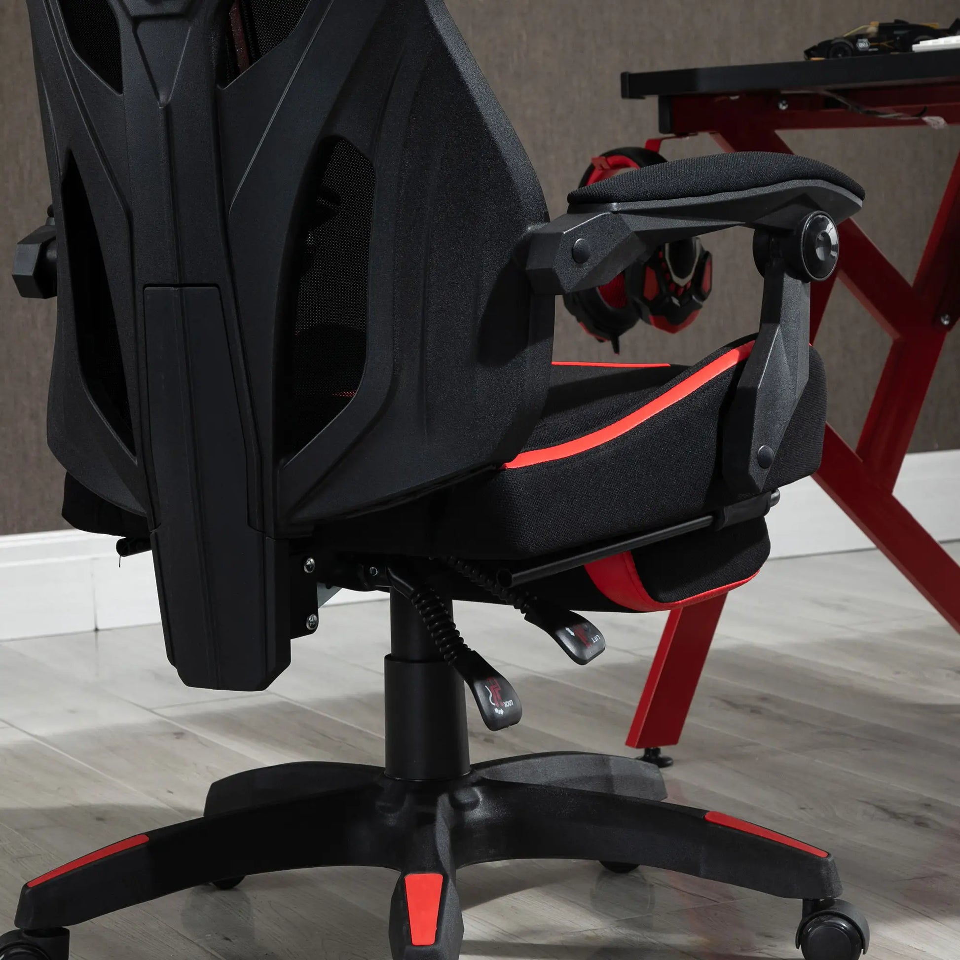 Racing Gaming Chair, Ergonomic Computer Chair with Footrest, Headrest, Black, Red Video Game Chairs at Gallery Canada