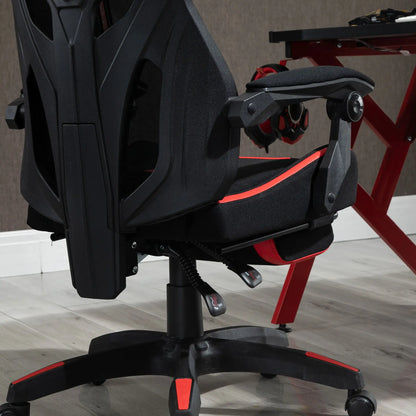 Racing Gaming Chair, Ergonomic Computer Chair with Footrest, Headrest, Black, Red Video Game Chairs at Gallery Canada