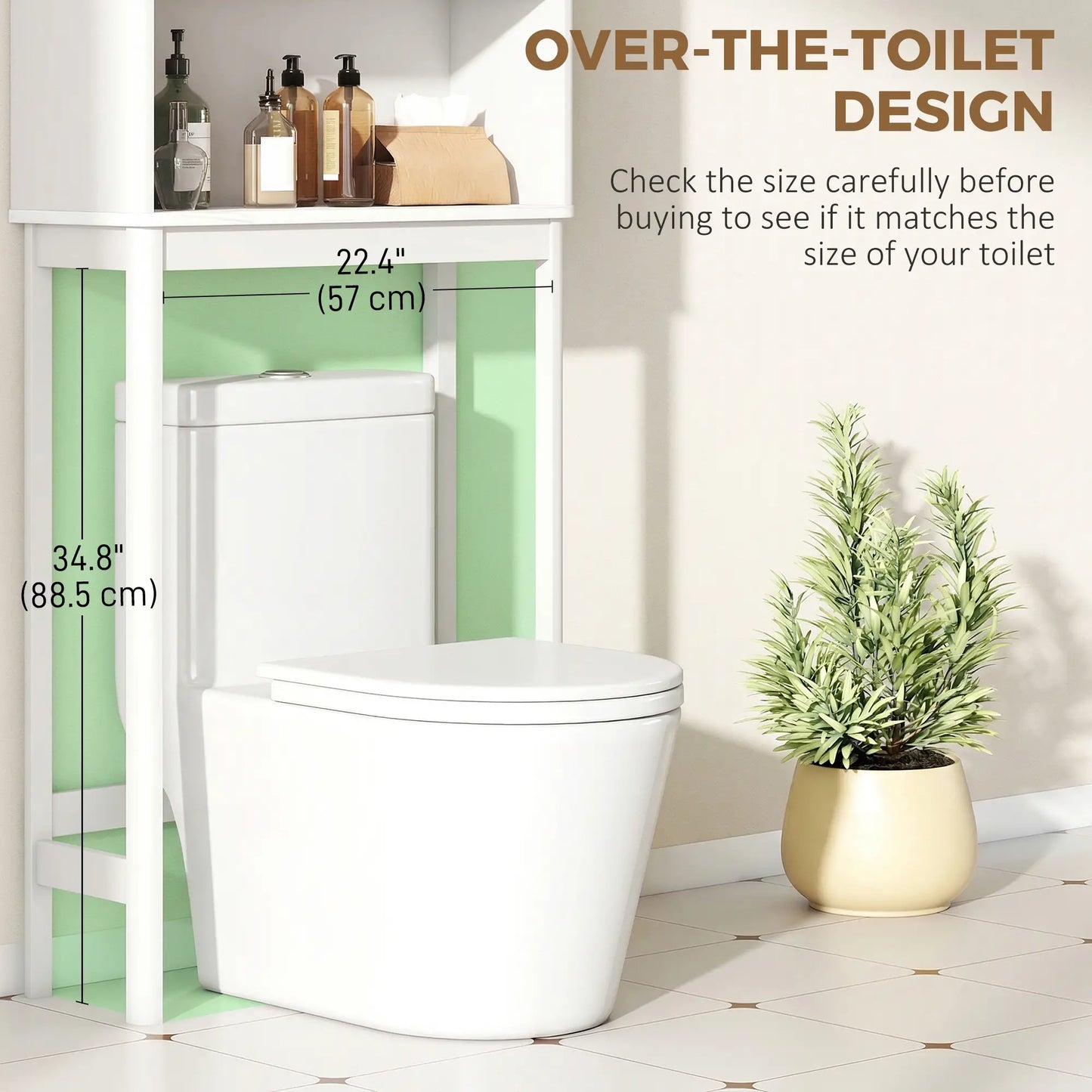 Over The Toilet Storage Cabinet, Adjustable Shelf, Open Shelf, White Over The Toilet Storage at Gallery Canada