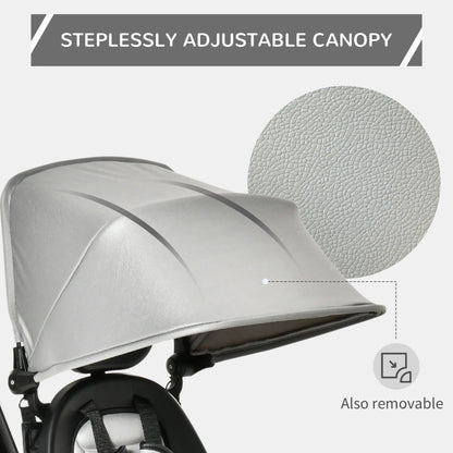 Toddler Tricycle, 4 in 1 Kids Trike, Adjustable Seat, Removable Handle, Grey Tricycles for Kids at Gallery Canada