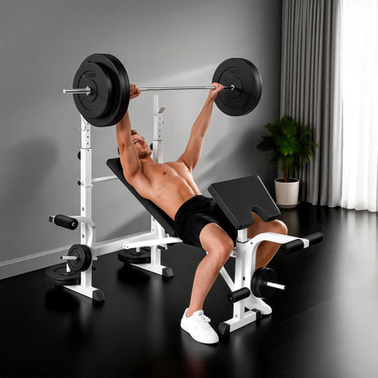 Adjustable Weight Bench, Squat Rack, Preacher Curl Pad, Leg Developer, White Weight Benches at Gallery Canada