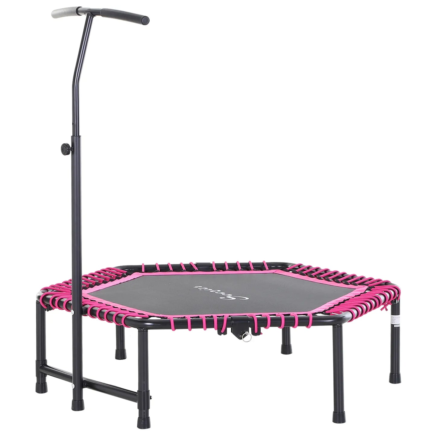 48" Hexagon Rebounder Trampoline, Fitness Bungee Jumper, Adjustable Bar, Pink Trampolines Pink, Black at Gallery Canada