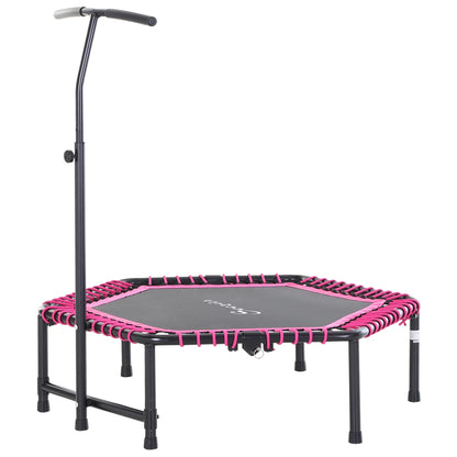48" Hexagon Rebounder Trampoline, Fitness Bungee Jumper, Adjustable Bar, Pink Trampolines Pink, Black at Gallery Canada