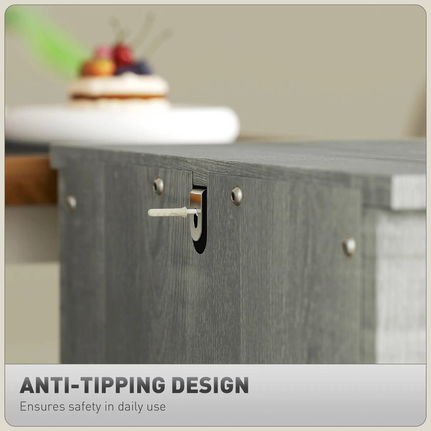 Vertical 3-Drawer Filing Cabinet, Rustic Farmhouse, A4 Letter Size, Stone Grey Office Cabinets & Cupboards at Gallery Canada