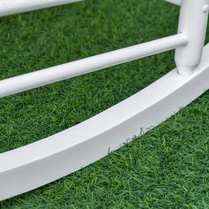 Wooden Outdoor Rocking Chair, Patio Chair with Slatted Back, White Outdoor Rocking Chairs at Gallery Canada