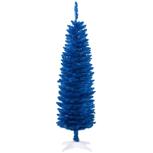 5ft Pencil Christmas Tree, Skinny Artificial, Deep Blue