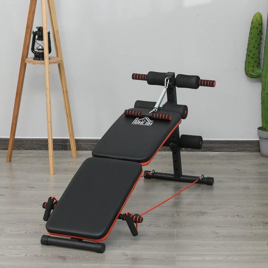 Foldable Sit Up Bench, Core Workout, Home Gym, Black Sit Up Benches Black, Red at Gallery Canada